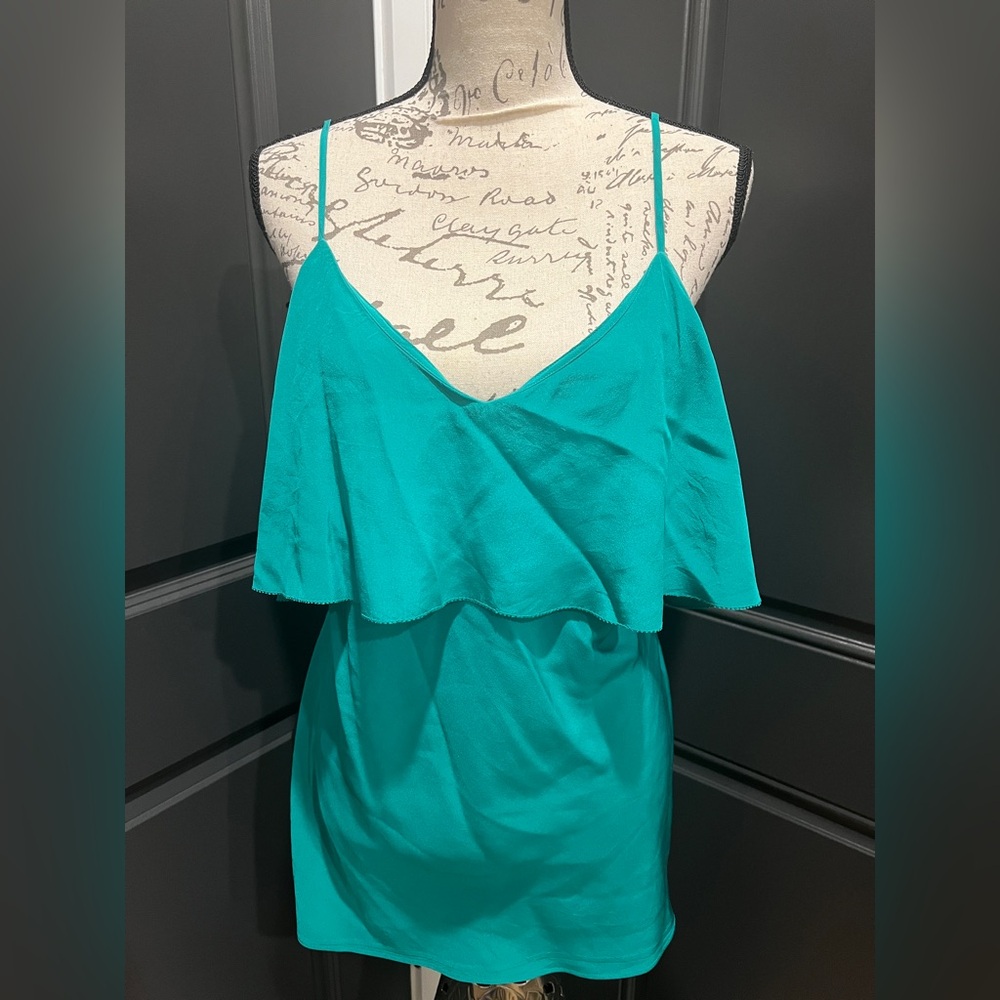 Diane Von Furstenberg Teal Layered Cami Top